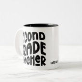 Tasse 2 Couleurs Conception de typographie noire pour enseignant de (Devant gauche)