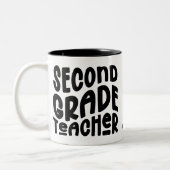 Tasse 2 Couleurs Conception de typographie noire pour enseignant de (Gauche)