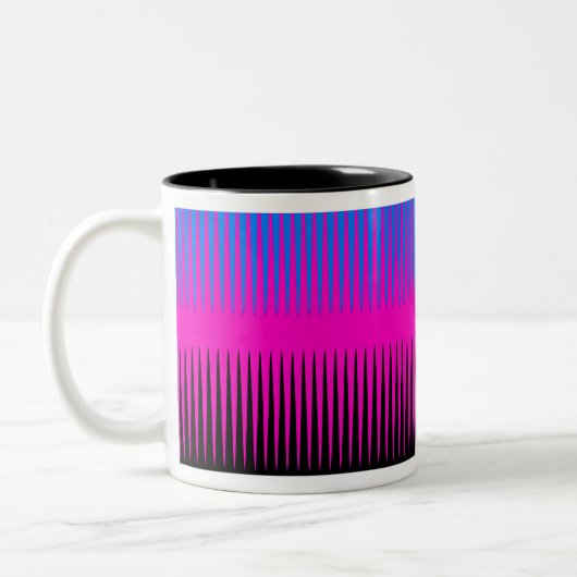 Tasse 2 Couleurs Conception de vague rose bleu et noir (Gauche)