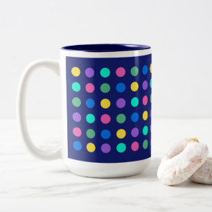 Tasse 2 Couleurs Conception de vaisselle à points géométriques colo