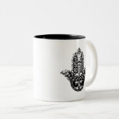 Tasse 2 Couleurs Conception décorative de Hamsa (Devant droit)