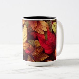 Tasse 2 Couleurs Conception des feuilles automnales