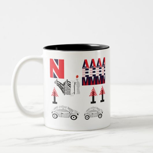 Tasse 2 Couleurs Conception des lettres (Gauche)