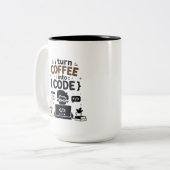 Tasse 2 Couleurs Conception drôle de programmeur (Devant gauche)