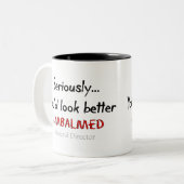 Tasse 2 Couleurs Conception drôle d'if de directeur des pompes (Devant gauche)