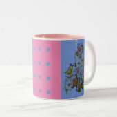 Tasse 2 Couleurs Conception d'un chaton mignon avec arc (Devant droit)