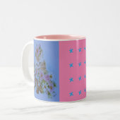 Tasse 2 Couleurs Conception d'un chaton mignon avec arc (Devant gauche)