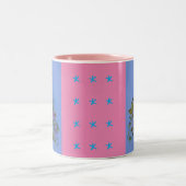 Tasse 2 Couleurs Conception d'un chaton mignon avec arc (Centre)