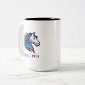 Tasse 2 Couleurs Conception d'une motte d'amoureux du cheval Indigo (Devant gauche)