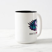 Tasse 2 Couleurs Conception d'une motte d'amoureux du cheval Indigo (Devant droit)