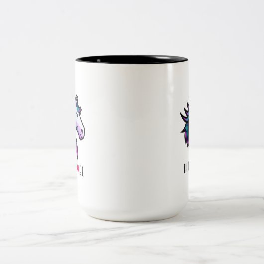 Tasse 2 Couleurs Conception d'une motte d'amoureux du cheval Indigo (Centre)