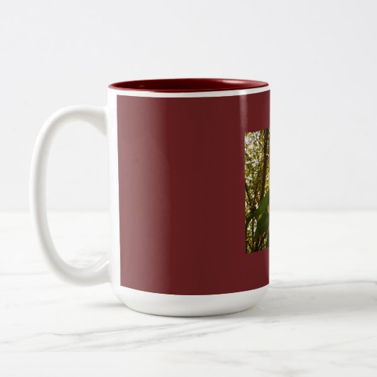 Tasse 2 Couleurs Conception florale d'Apple en Bourgogne (Gauche)