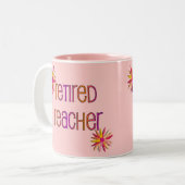 Tasse 2 Couleurs Conception florale retirée du professeur 3D (Devant gauche)