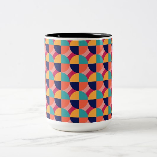 TASSE 2 COULEURS CONCEPTION GÉOMÉTRIQUE. (Centre)