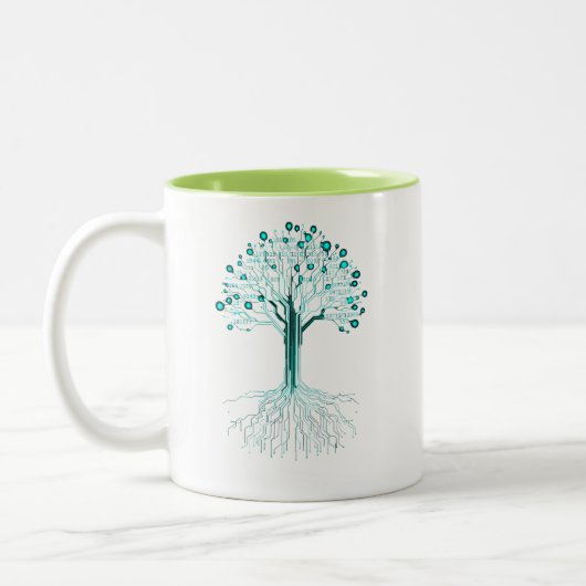 Tasse 2 Couleurs Conception Graphique de Programmation de Codage Bi (Gauche)