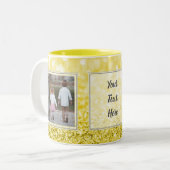Tasse 2 Couleurs Conception jaune des images w/Text des parties (Devant gauche)