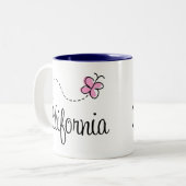 Tasse 2 Couleurs Conception mignonne de la Californie (Devant gauche)