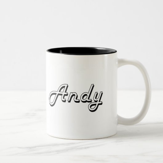 Tasse 2 Couleurs Conception nommée classique d'Andy rétro (Droit)