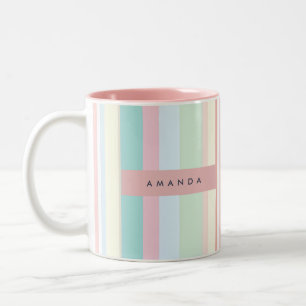 Tasse 2 Couleurs Conception personnalisée de rayures de bonbons pas
