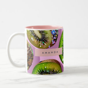 Tasse 2 Couleurs Conception Pop Art de Kiwi Pailleté Vibrant Person
