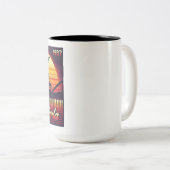 Tasse 2 Couleurs Conception rétro Santa Carla 1987 (Devant droit)
