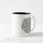 Tasse 2 Couleurs Conception ronde de griffonnage (Devant droit)