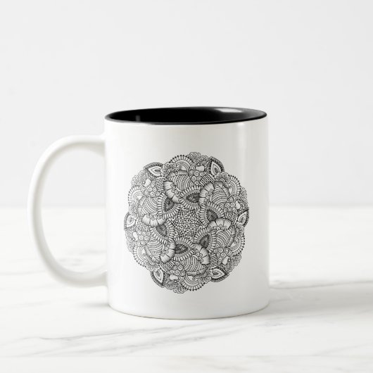 Tasse 2 Couleurs Conception ronde de griffonnage (Gauche)