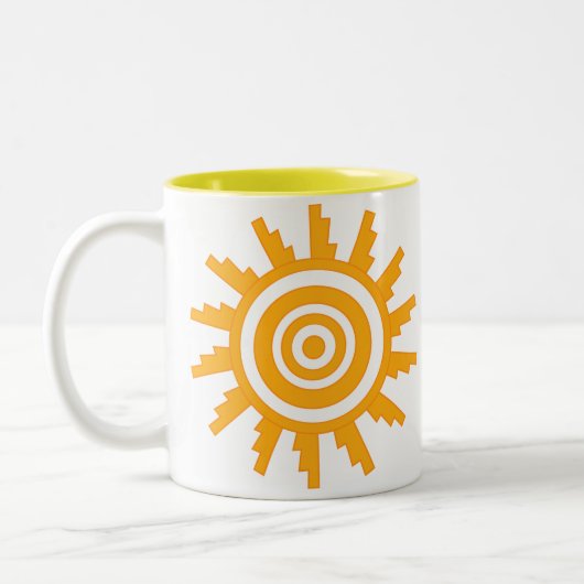 Tasse 2 Couleurs Conception Soleil  (Gauche)