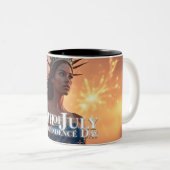 Tasse 2 Couleurs Conception splendide du 4 juillet - Feux d'artific (Devant droit)
