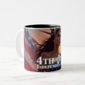 Tasse 2 Couleurs Conception splendide du 4 juillet - Feux d'artific (Devant gauche)