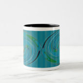 Tasse 2 Couleurs Conception tourbillonnante de vert bleu (Centre)