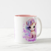 Tasse 2 Couleurs Conception Unicorne personnalisée (Devant droit)