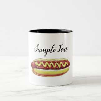 TASSE 2 COULEURS CONCEPTION VECTORIELLE DE NOURRITURE HOTDOG