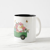 Tasse 2 Couleurs Conceptions de sublimation de fleurs (Devant droit)