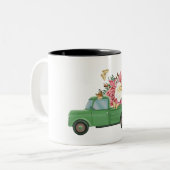 Tasse 2 Couleurs Conceptions de sublimation de fleurs (Devant gauche)