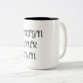 Tasse 2 Couleurs Concevez votre propre (Devant droit)