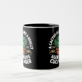 Tasse 2 Couleurs Concombre Aggressif – Blague de Cactus Drôle (Centre)