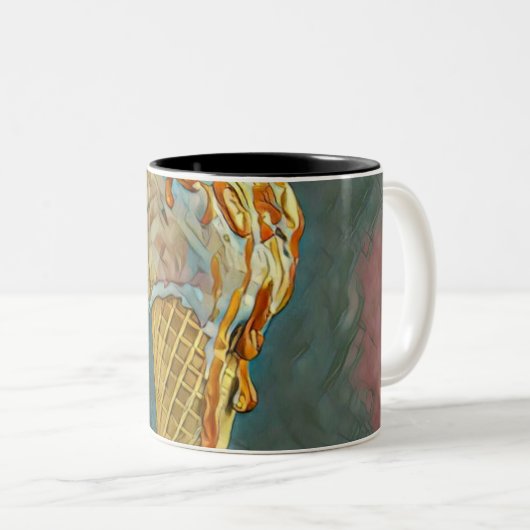 Tasse 2 Couleurs Cône glace chocolat fondu (Devant droit)