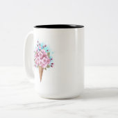 Tasse 2 Couleurs Cône rose Sakura crème glacée gaufre (Devant gauche)