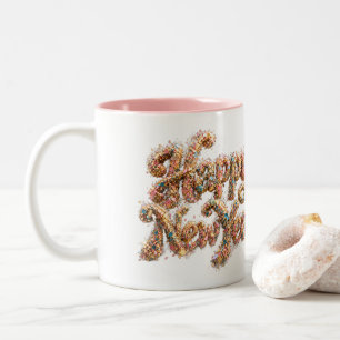 Tasse 2 Couleurs Confettis Pailletés Bonne Année