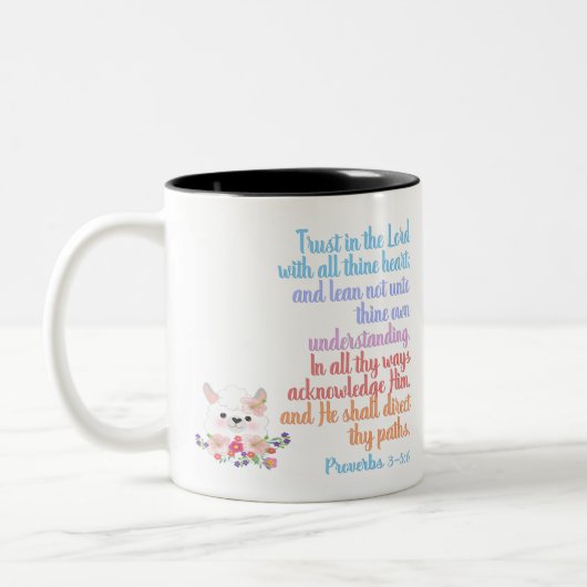 Tasse 2 Couleurs Confiance dans le Seigneur Bible Verse (Gauche)