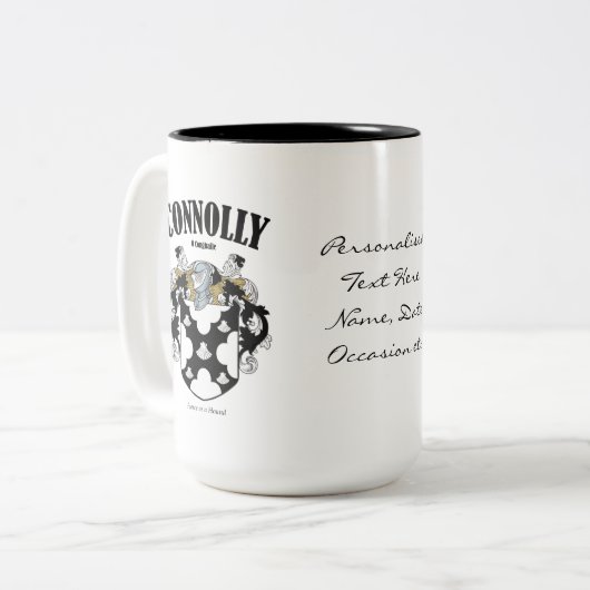 Tasse 2 Couleurs Conolly Famille Crest, Traduction & Signification (Devant gauche)