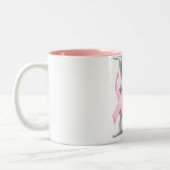 Tasse 2 Couleurs conscience de cancer du sein du monogramme (l) (Gauche)