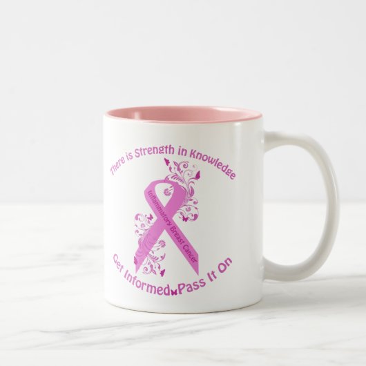 Tasse 2 Couleurs Conscience inflammatoire de cancer du sein (Droit)