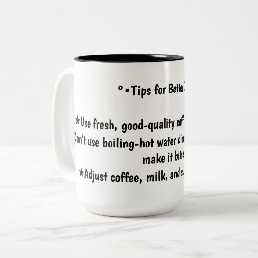 Tasse 2 Couleurs Conseils pour le café (Devant gauche)