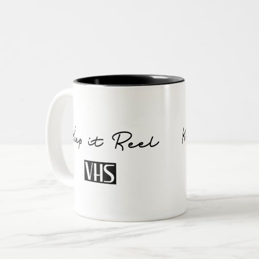 Tasse 2 Couleurs Conserver le VHS Retro Citation (Devant gauche)