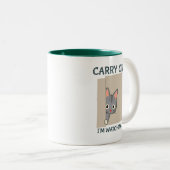 Tasse 2 Couleurs Continue, je regarde le chat gris (Devant droit)