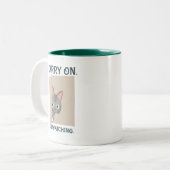 Tasse 2 Couleurs Continue, je regarde le chat gris (Devant gauche)