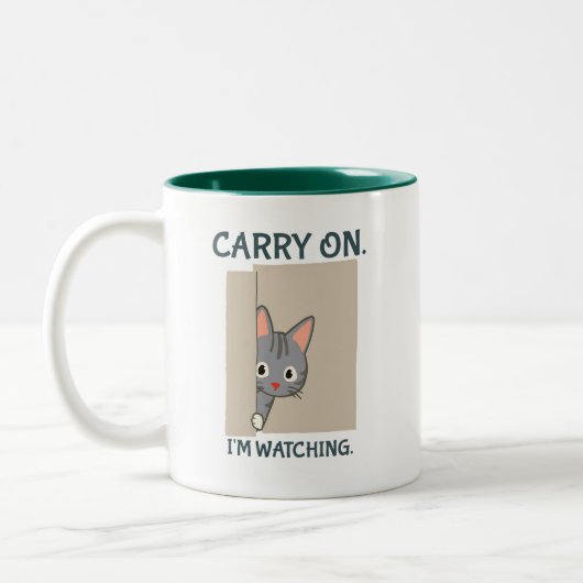 Tasse 2 Couleurs Continue, je regarde le chat gris (Gauche)