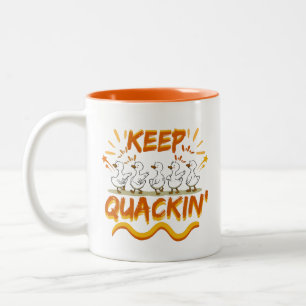 Tasse 2 Couleurs Continuez à cancaner (dansez) Canard drôle de jeu